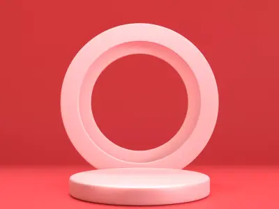 Display Podium Red 2 3D model