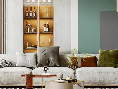 living Modern room 3D model