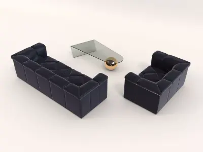 Luxury Sofa and Armchair 3D model
