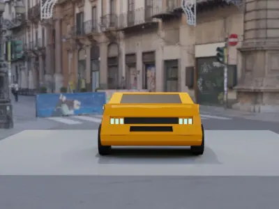 low poly sports car Low-poly 3D model purchase