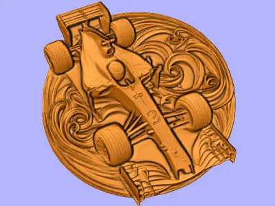 CARRO CORRIDA RELIEF  3D model