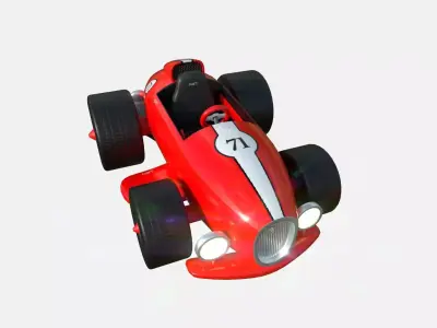 Cartoon Kart B01 Red - Vehicle Racing Design Low-poly 3D model