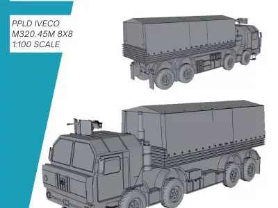 PPLD Iveco M320 45M 8x8 with 20 feet container 3D print model