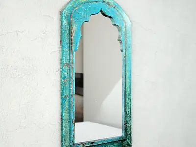 Vintage Moorish Wood Mirror 3D model