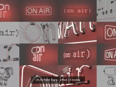 On Air Neon Signs - 3 Pack 3D Model Collection
