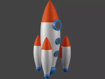 Cartoon Rocket 3D model