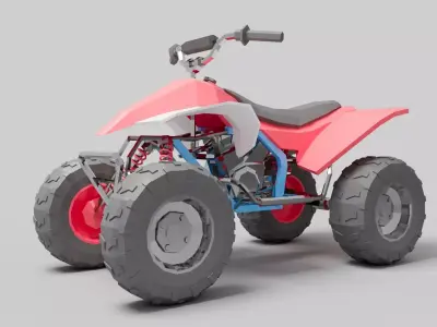 Cartoon Bike Pack - Rigged Motorbikes and Scooters Animation  Low-poly 3D model