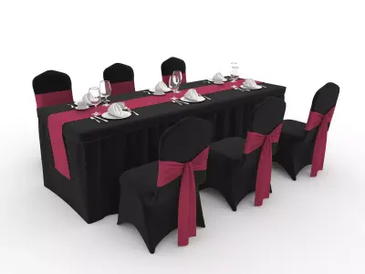 Banquet Table and Chair 125 3D model