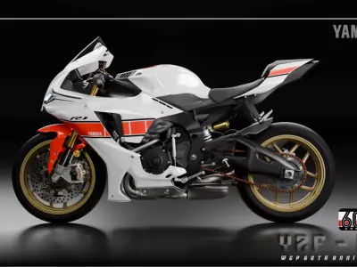 2022 Yamaha YZF-R1 WGP 60th Anniversary Edition Low-poly 3D model