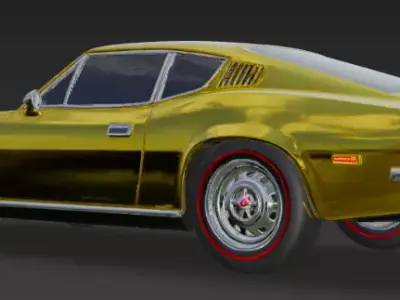 Golden Classic Sports Car High quality 3D Model 3D model
