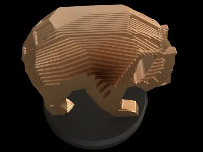 Parametric V Panda Low-poly 3D model