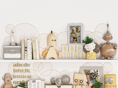 shelf for kid bedroom Low-poly 3D model