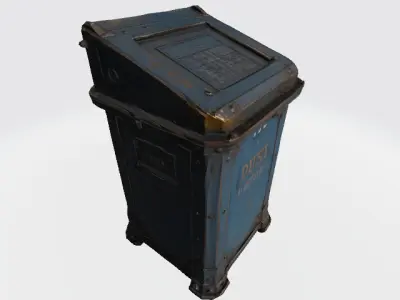 4 Low-Poly Dust Bin Models - Game-Ready Low-poly 3D model