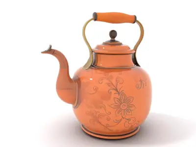 Engraved Copper Kettle model pack Low-poly 3D model