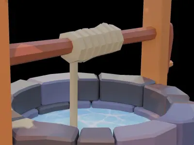 water well Free low-poly 3D model purchase