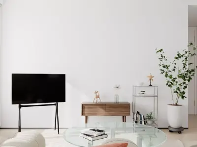 Modern living room dining room interior scenes 551 3D model