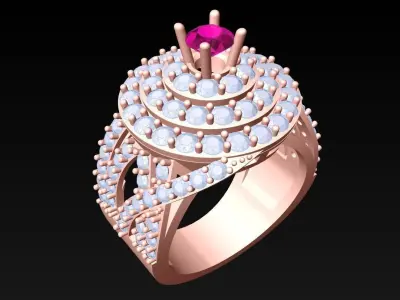 Diamond Ring - Womens Rings - N3748 3D print model