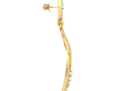 Women Earrings 3dm STL OBJ FBX Render Details 3D print model 3