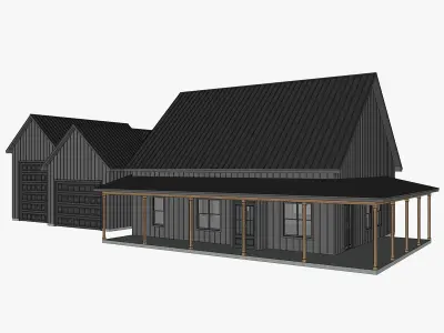 Barndominium House 080 -Archimple LLC Low-poly 3D model