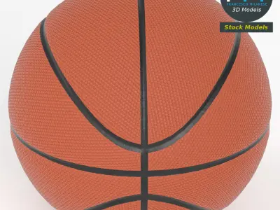 Basketball ball Low-poly 3D model 4