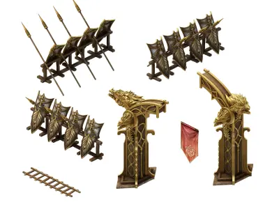 GameNagisen Grassland - Goblin Barracks Gate 01 3D model