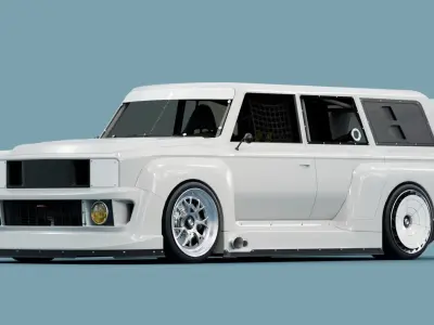80s 70s Racing SUV 3D model