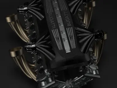 BUGATTI TOURBILLON ENGINE V16 3D print model