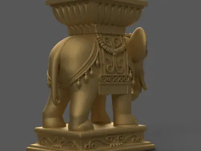 Elephant Table Pot planter candy container urn candle holder 3D print model