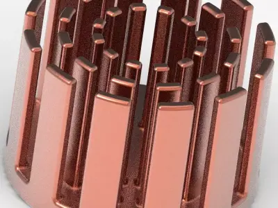 Round Copper Heat Sink 3D print model