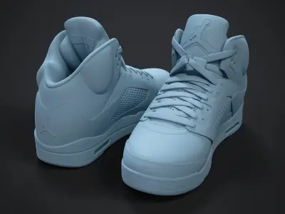 Air Jordan5-retro sneaker-3d printable 3D print model