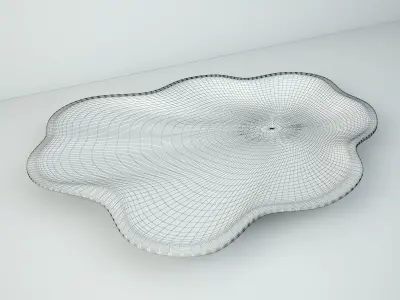 Teak Wood Wave Plate 3D model