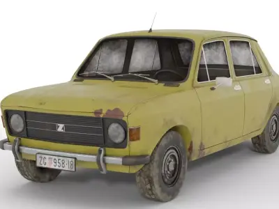 Zastava 101 Rusty Old Car 3D model