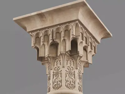 Classic Islamic Muqarnas Column 002 3D model