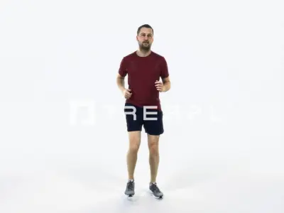Portrait 07L Running Jogging Football Sports Man Low-poly 3D model