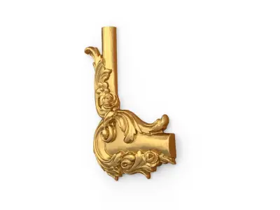 Classic carved corner decor ornament 338 3D model