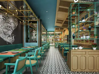 restaurant interior scenes 3D model