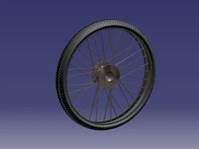 wheel bike Low-poly 3D model