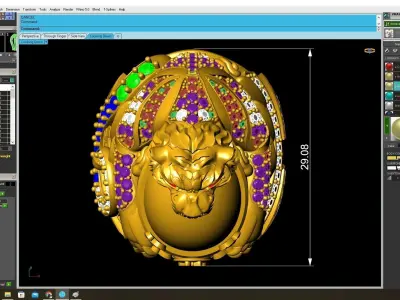 Luxury Lion Head Men Ring 3D Model 3788 3D print model