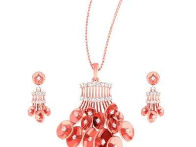 Pendant Earrings combo - 4882 3D print model