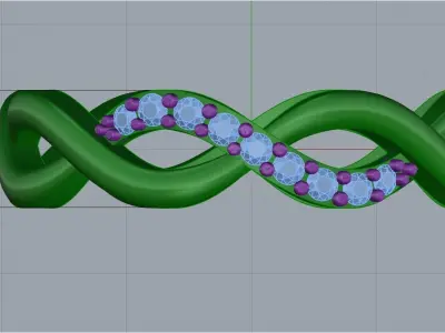 Braided ribbon infinity rings 3d models  3D print model