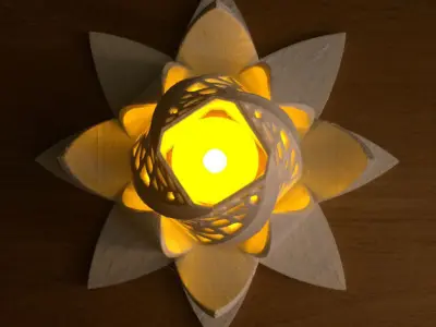 3D printed lotus flower lamp Free 3D print model
