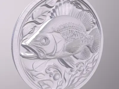 Crappie 3 basrelief for 3D printing 3D print model