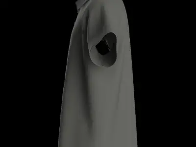 Male oversized raglan polo tshirt 3D model