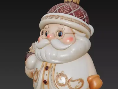 Golden Ornament Santa - Luxury Christmas Sculpture 3D Model 3D print model