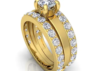 Luxury Woman Diamond Ring  3D print model