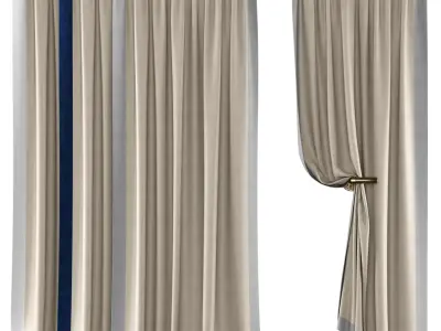 Curtains 123 Pottery Barn Emery Border 3D model