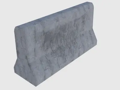 Concrete Road Blocks - Game Ready Low-poly 3D model