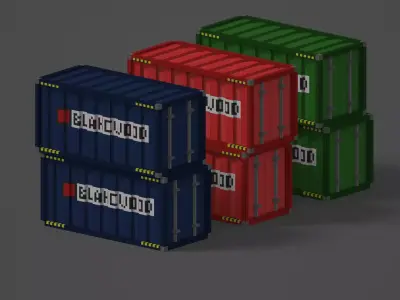Voxel Cargo container 3D model