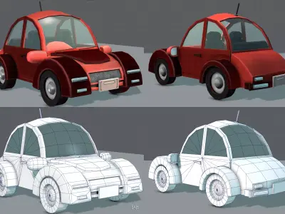 Cartoon Car V02 Low-poly 3D model