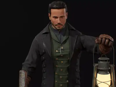 Gothic Character Low-poly 3D model